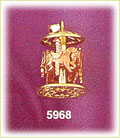 14K Two Tone Gold 3D Carousel Charm