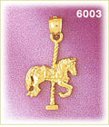 14K Gold Amusement Park Carousel Horse Charm
