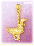 14K Gold Duck Carousel Charm