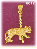 14K Gold Tiger Carousel Charm
