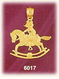 14K Gold Rocking Horse Carousel Charm
