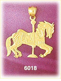 14K Gold Silhouette Carousel Horse Charm