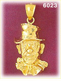 14K Gold Lifelike Clown Face Charm