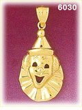 14K Gold Clown Laughing Clown Face Charm
