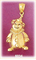 14K Gold Jolly Clown Charm