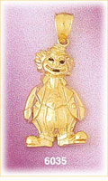 14K Gold Clown Wearing Jacket Charm