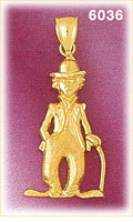 14K Gold Slapstick Clown Charm