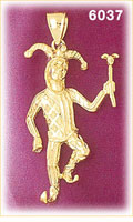 14K Gold Jester Clown Charm