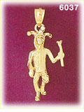 14K Gold Clown Jester Charm