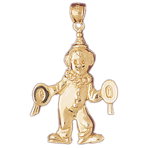 14K Gold Entertaining Clown Charm