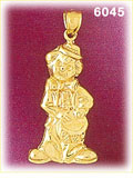 14K Gold Clown Playing Drum Charm
