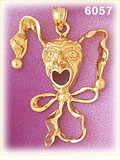 14K Gold Clown Mask Charm