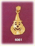 14K Gold Clown W/Cone Hat Charm