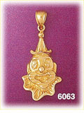 14K Gold Clown Face Charm