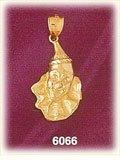 14K Gold Entertaining Clown Face Charm