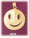 14K Gold Happy Face Pendant