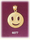 14K Gold Happy Face Charm