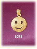 14K Gold Small Happy Face Charm