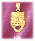 14K Gold Smiling Drama Mask Charm