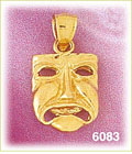 14K Gold Sad Drama Mask Charm