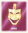 14K Gold Comedy Drama Mask Charm