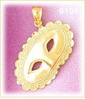 14K Gold Masquerade Mask Charm