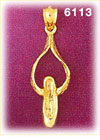 14K Gold Ballet Slipper W/Ribbon Charm