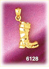 14K Gold 3D Boot Charm