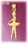 14K Gold Ballerina En Pointe Charm