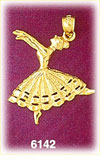 14K Gold Performing Ballet Dancer Charm