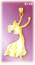 14K Gold Elegant Dancer Charm