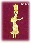 14K Gold 3D Hula Dancer Charm