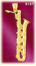 14K Gold Saxophone Charm