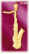 14K Gold Sax Charm