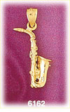14K Gold Saxophone Sax 3D Charm