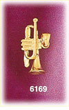 14K Gold 3D Trumpet Musical Instrument Charm