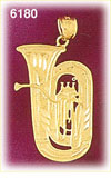 14K Gold Tuba Charm