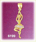 14K Gold Two Tone Ballerina Charm