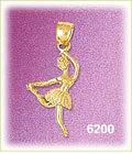 14K Gold Performing Ballerina Charm