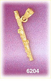 14K Gold Flute 3D Charm