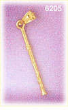 14K Gold 3D Flute Charm