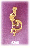 14K Gold 3D Flutist Charm