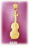 14K Gold Violin Instrument Charm