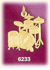 14K Gold Drum Kit Charm