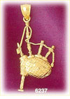 14K Gold Bagpipe Charm