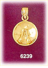 14K Gold Gong Charm