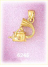 14K Gold 3D Phonograph Charm