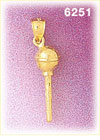 14K Gold 3D Microphone Charm