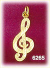 14K Gold G Clef Music Charm