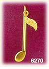14K Gold Music Note Charm